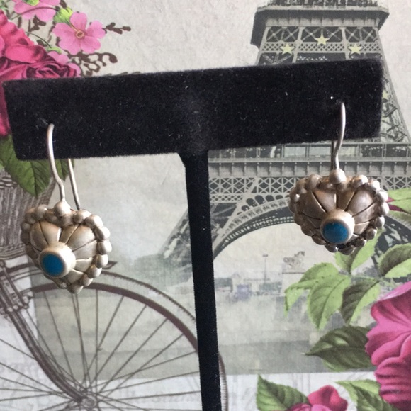 ❤️ Vintage NF Sterling Silver Turquoise Earrings - Picture 3 of 3